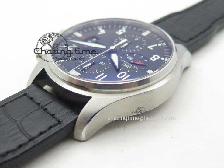 MIROTIME 0213 Soft Pilot Chrono 3777 43mm ZF 1:1 Best Edition Black Dial On Black Leather Strap A 7360